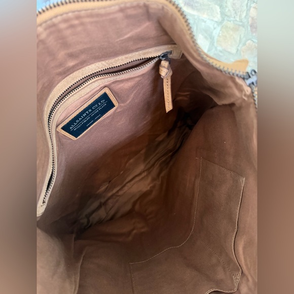 All Saints leather tote bag with deep burgundy pony skin insert - Picture 15 of 16